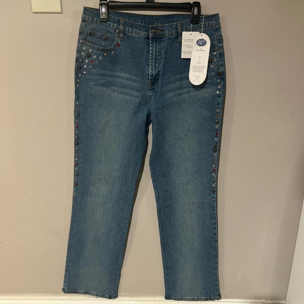 Diane gilman blue denim capri